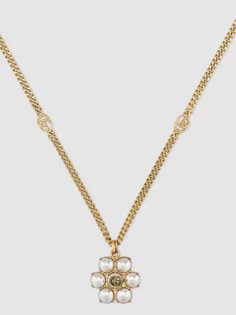 Gucci Gold Pearl Cluster Pendant Necklace - Picture 5 of 5